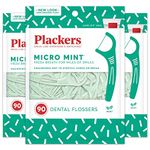 Plackers Micro Mint Dental Flossers, 90 Count (Pack of 3)