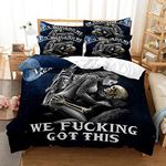 3 Piece Quilt Cover Set Queen Size Skull Dancing Bedding Set Blanket Black Style 3D Digital Printed Duvet Cover Set Home Decor 2 Pillow Cases with 1 Comforter Cover (210 * 210 cm) (002)