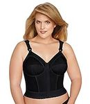 Exquisite Form FULLY #5107530 Classic Support Slimming Full-Coverage Longline Posture Bra, Front Closure, Wire-Free, Black, 48D