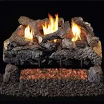 Peterson Real Fyre 24-inch Evening Fyre Charred Log Set With Vent-free Natural Gas Ansi Certified G18 Burner - Electronic Non-standing Pilot And Variable Flame Remote