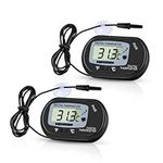 Zacro Petbank 2 Pack Digital Aquarium Thermometer, Fish Tank Thermometer, Water Thermometer with Large LCD Display, Reptile Thermometer for Fish Tank Water Terrarium