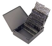 Chicago Latrobe 157 Series High-Speed Steel Short Length Drill Bit Set with Metal Case, Bright Finish, 118 Degree Conventional Point, Wire Size, 60-piece, 60 - #1