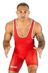 Elite Sports Men’s wrestling singlets, Standard Singlet for Men Wrestling Uniform (Red, Large)