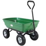 GARDEBRUK® Gardening Trolley | Garden Cart | 300kg | Tilt Steering Axle | Transporting Handcart Wagon w/ 4 Pneumatic Tyres | Dump Truck | Tipping Wheelbarrow