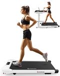 Desk Treadmill, Under Desk Treadmill 2.5HP 300lb Electric Treadmill, Small Treadmill Compact Electric Mini Running Machine Walking Jogging Machine for Home Office, White