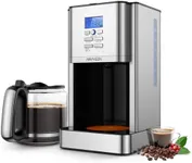 AIRMSEN Programmable Coffee Maker 12 Cup Drip Coffee Machine with Coffee Pot, Stainless Steel, Auto-Brewing, 3 Temp Setting, 4H Warm-Keeping, Reusable Coffee Filter, Silver