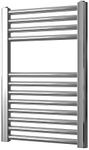 Greened House Chrome Straight Heated Towel Rail 400mm Wide x 600mm high Flat Central Heating Towel Radiator