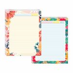 ESCAPER Flowers Theme Project Papers - Multicolor Practical Sheets for Assignment, Art & Craft One Side Ruled Lines Paper, Designer Ruled Coloured Paper, Perfect for School Projects