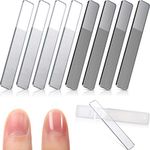 8 Pieces Nano Glass Nail Shiner Glass Nail Files Crystal Nail Shine Buffer Polisher with Case for Natural Nails (Black and White)