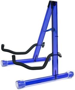 MUSO Guitar Stand,Acoustic Guitar Stand,Acrylic Classical Electric Guitar Stand,Foldable Bass Guitar Stand,Guitar Accessories (Blue, Electric Guitar)