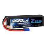 Zeee 4S Lipo Battery 14.8V 9000mAh 100C Soft Case Battery EC5 Connector with Metal Plates for RC Car RC Truck Traxxas RC Tank RC Models