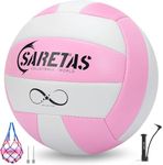 Saretas Volleyball,Beach Volleyball Official Size Outdoor/Indoor,Colorful Soft Volley Balls for Girls Youth Teens Practice Volleyballs with Pump Needles for Backyard,Middle School Volleyball