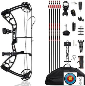 Lanneret Compound Bow and Archery Sets - Right Hand Archery Compound Bows 30-70 lbs Draw Weight Adjustable for Youth，Adults and Beginners，Hunting Bow Kit for Beginner.Black