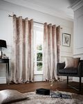 CT Crushed Velvet Curtains Glittery Shiny Luxurious Designer Fully Lined Eyelet Top Curtain Pairs GC (Champagne, 66" x 72")