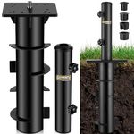 𝟮𝟬𝟮𝟰 𝐔𝐩𝐠𝐫𝐚𝐝𝐞𝐝 In Ground Umbrella Base with Umbrella Stand Tube, Universal Heavy Duty Umbrella Ground Mount Outdoor, Inground Umbrella Holder for Cantilever Patio Umbrella, Hanging Parasol