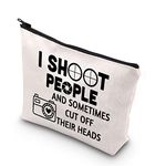 PLITI Photographer Makeup Bag I Shoot People and Sometimes Cut Off Their Heads Funny Photography Gift for Camera Lover(Sometimes cut offU)