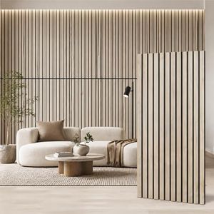 Skandiquip 47.4" x 23.6" Acoustic Wood Wall Panels, 2 Pack,Rustic Gray Oak
