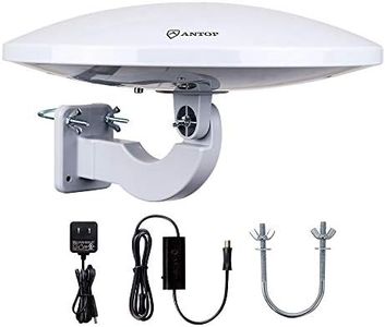 ANTOP PL-414BG HDTV Antenna UFO 360° Omni-Directional Reception with Smartpass Amplifier & Built-in 4G LTE Filter, Enhanced VHF &UHF Signal, Fit Outdoor/RV/Attic Use (4K UHD Ready)