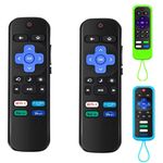 [2 Pack] Universal Replacement Remote with Glow Cover Case, Compatible with Roku TV, for TCL/Sharp/Philips/Hisense/LG/RCA/JVC/Sanyo/Magnavox/Haier Roku TV