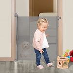 Retractable Stair Gate for Baby and Dogs,140 X 83cm(55x33in) Baby Gate with Safety Lock,Extra Wide Baby Safety Gate for Large Opening Extra Large Pet Gates for Dogs Cats Indoor