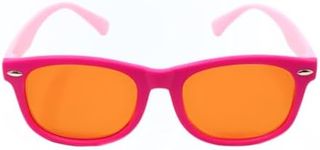 DefenderShield Kids Blue Light Blocking Glasses for Computer, Mobile, Video Games, Gaming (Pink, Orange)