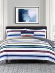 Tommy Hilfiger Tommy Multi Stripe 144 TC Percale Set of 3 Comforter Set, Full/Queen Size, 100% Cotton (Multi)