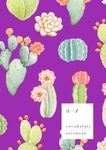 A-Z Vocabulary Notebook: A5 Medium Journal 2 Columns with Alphabet Index | Cute Cactus Succulent Cover Design | Purple