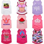 9 Pieces Printed Pet Shirts Dog T-Shirts Summer Pet T Shirt Cute Dog T Shirts Soft Breathable Dog Sweatshirt for Small Medium Dogs Puppy Cats (Medium)