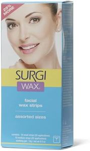 Surgi Wax Facial Wax Strips - Mess-Free Facial Hair Removal for Women, At-Home Waxing Kit, Assorted Sizes