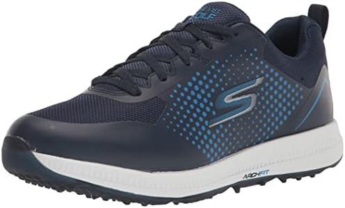 Skechers Men's Elite 5 Arch Fit Waterproof Golf Shoe Sneaker, Navy/Blue Dot, 11