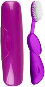 RADIUS Adult Manual Toothbrush Big Brush With Replaceable Brush Head Bpa Free Ada Accepted-Right Hand-Purple Brush With Purple Case, 1 count