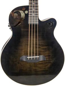 Sawtooth Rudy Sarzo Signature, 4-String Acoustic Electric Guitar, Right-Handed, Transparent Black, Fretted Bass (ST-AB24EC-TBLK)