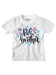 PrintEasy Big Brother Cotton Round Neck Short Sleeve Unisex Kids White Regular Fit T-Shirt For Boys