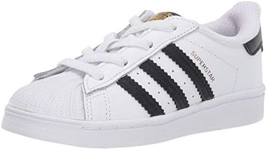 adidas Performance Superstar 2 CF I Basketball Fashion Sneaker, White/Black/White, 4 Toddler