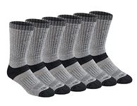 Dickies Men's Dri-tech Moisture Control Max Full Cushion Crew Socks Multipack, Wool Blend Black (6 Pairs), Large