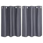 PiccoCasa Blackout Curtains 2 Panels Grommet, Gray Thermal Insulated Curtains Panel Darkening Small Window Curtains for Bedroom Living Room 42 x 36 Inch (Width x Length), 36inch Drop