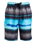 Kanu Surf Men's Apollo Swim Trunks (Regular & Extended Sizes), Nova Black/Aqua, X-Large