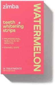 Zimba Watermelon Flavored Teeth Whitening Strips | Vegan, Enamel Safe Hydrogen Peroxide Teeth Whitener for Coffee, Wine, Tobacco, and Other Stains | 14 Day Treatment | Watermelon