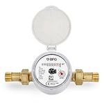 HYDROBIL WRAS Certificate Water Meter with Non-return Brass Fittings 1/2" BSP, Antimagnetic Cold Water Flow Meter 50°C H-R100 V-R40 Legible Rotary Counter Qn 1.6 m3/h Pressure 16 Bar, Ebook Included