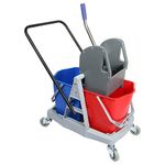 Dhwani Enterprise Double Bucket Mop Down Press Wringer Trolley Set Down Press Winger Mop Two Bucket Trolley