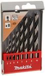 Makita D-57227 Drill Bit Set for Wood (8 Pieces),Carbon Steel, Round