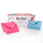 Re:Pad Reusable Sanitary Pads for women, | (3 Pads for moderate flow (Pink) + 1 Pad for heavy flow (Blue) + 1 Leak Proof Sanitary Pad Pouch) | Lasts Up To 1.5 Years | Skin Friendly for women