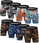 Xaanelr Men's Underwear Boxer Briefs Bamboo Viscose Trunks Soft Comfortable Multipack, B011 - Boxer Briefs - 8 Pack, Small