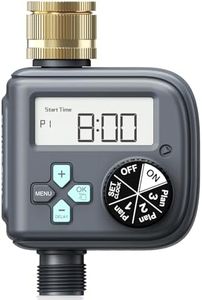 RAINPOINT Water Timer with Brass Inlet, Irrigation Timer with 3 Independent Programs, Rain Delay, IP54 Waterproof Hose Sprinkler Timer with Weekly/Daily/Hourly Watering Mode for Garden Lawn Pool