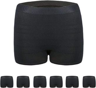 HANSILK Seamless Mesh Postpartum Underwear Natural C-Section Delivery Post Surgical Recovery Disposable Washable Women's Panties,Black (6 Pack, M/L)