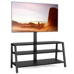 FITUEYES Floor TV Stand for 37-70 Inch TVs with Storage-Height Adjustable TV Console Stand & Cable Management, VESA 600x400mm Black TW-A31002WB…