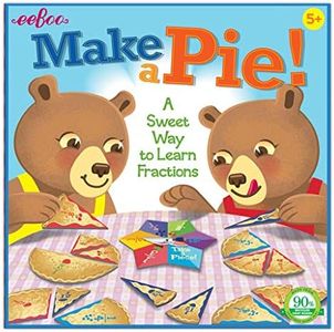 eeBoo Make a Pie Spinner Board Game for Kids, Learn Fractions (PIEGM2)