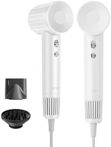 Laifen Asciugacapelli con 200 milioni di ioni negativi, dotato di motore brushless da 110.000 giri/min per un'asciugatura rapida, asciugacapelli ad alta velocità, a basso rumore con diffusore (bianco)