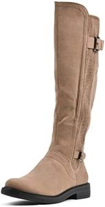 WHITE MOUNTAIN Shoes Meditate Women's Tall Riding Boot, Chestnut/Fabric, 8 Wide