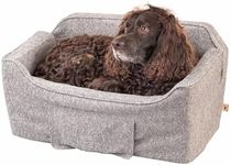 Snoozer Dog Car Seat with Storage Tray: Lookout II Dog Booster Car Seat for Pets up to 34lbs, Helps Alleviate Travel Sickness & Fear for Dogs, Removable Washable Cover – Palmer Dove, Size Large